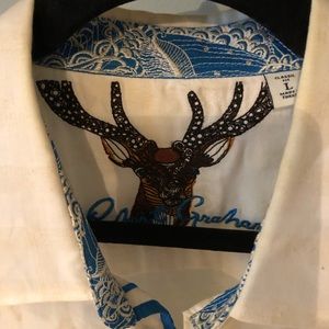 2/$50 Men’s Robert Graham long sleeve white shirt